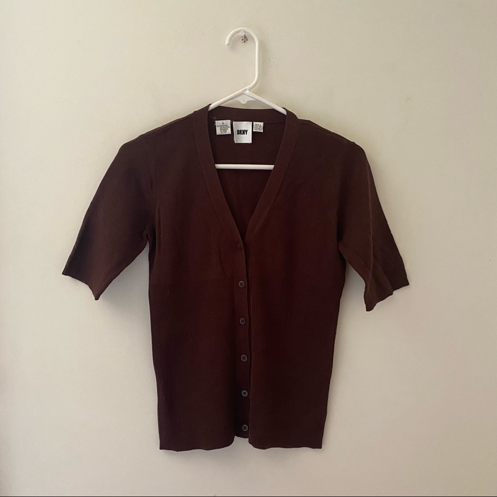 DKNY | 90s Brown Button Down Cardigan
